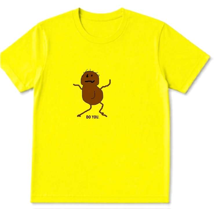 Bright yellow DO YOU. T-shirt from Dented Can Comics