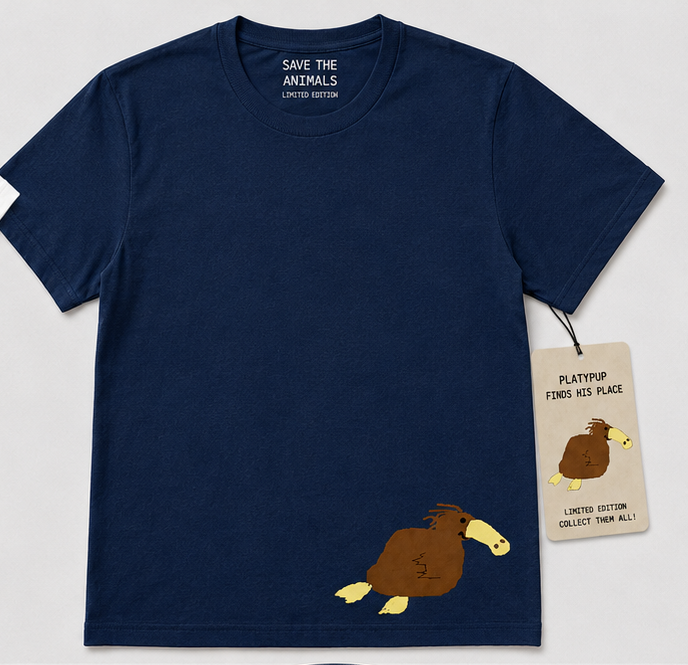 Platypup on the definitive navy blue T-shirt